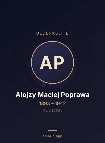 Gedenkportrait von Alojzy Maciej Poprawa