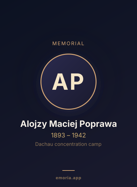 Memorial portrait of Alojzy Maciej Poprawa