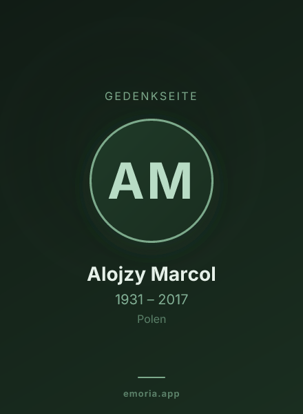 Gedenkportrait von Alojzy Marcol