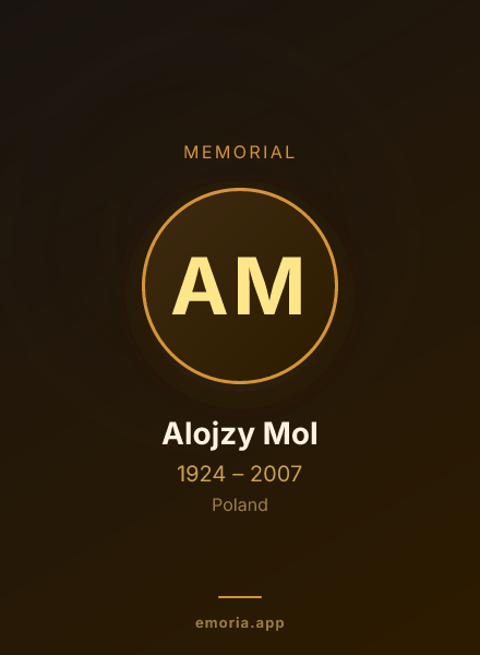 Memorial portrait of Alojzy Mol