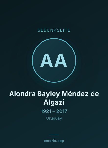 Gedenkportrait von Alondra Bayley Méndez de Algazi