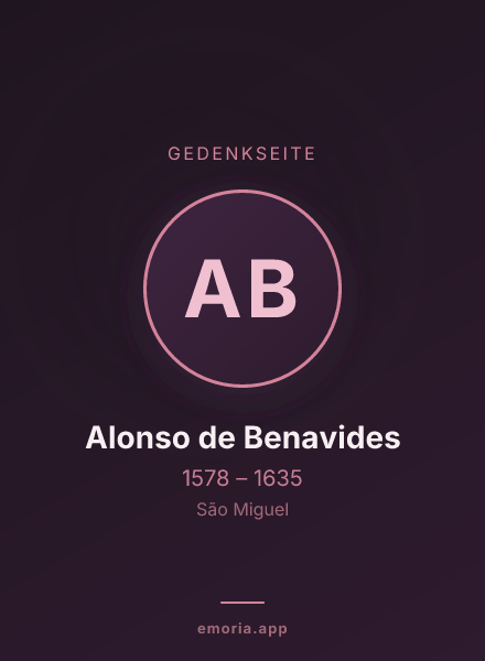 Gedenkportrait von Alonso de Benavides