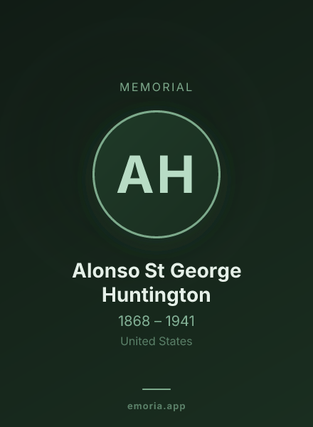 Memorial portrait of Alonso St George Huntington