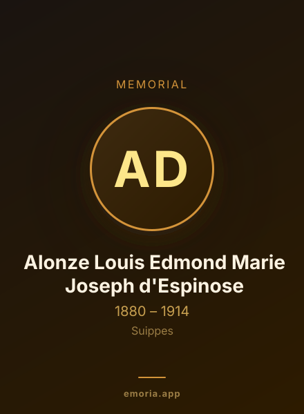 Memorial portrait of Alonze Louis Edmond Marie Joseph d'Espinose