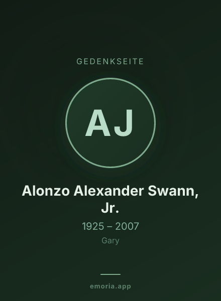 Gedenkportrait von Alonzo Alexander Swann, Jr.