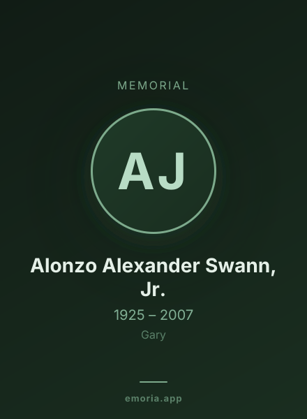 Memorial portrait of Alonzo Alexander Swann, Jr.