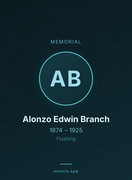 Memorial portrait of Alonzo Edwin Branch