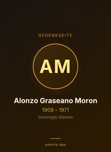 Gedenkportrait von Alonzo Graseano Moron