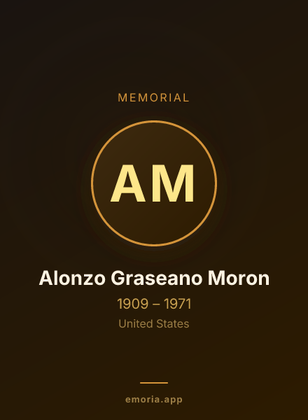 Memorial portrait of Alonzo Graseano Moron