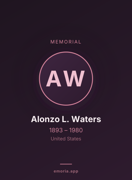 Memorial portrait of Alonzo L. Waters