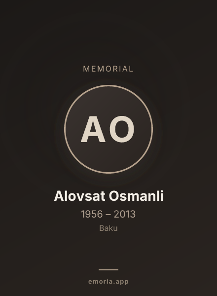 Memorial portrait of Alovsat Osmanli