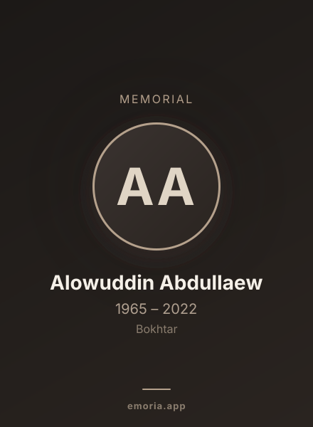 Memorial portrait of Alowuddin Abdullaew