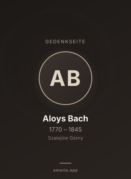 Gedenkportrait von Aloys Bach