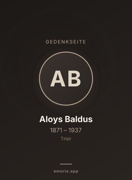 Gedenkportrait von Aloys Baldus