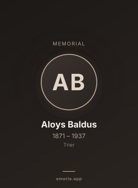 Memorial portrait of Aloys Baldus