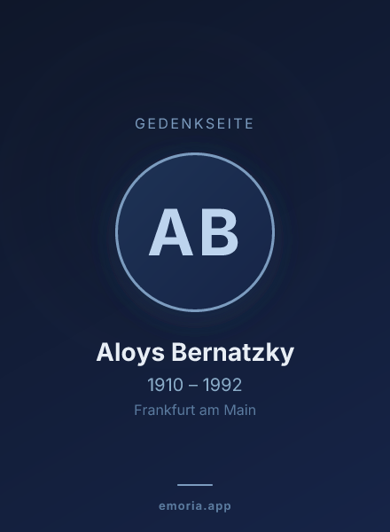 Gedenkportrait von Aloys Bernatzky