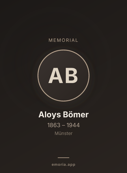 Memorial portrait of Aloys Bömer
