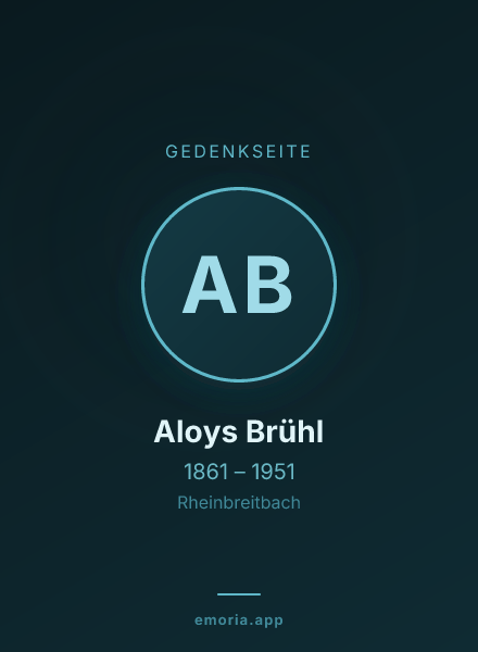 Gedenkportrait von Aloys Brühl