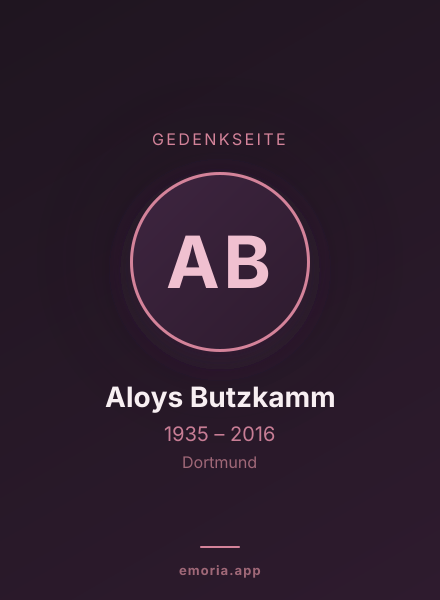 Gedenkportrait von Aloys Butzkamm