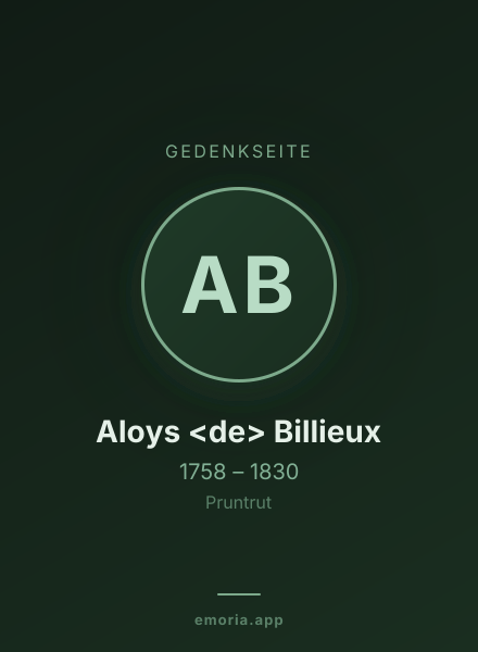 Gedenkportrait von Aloys <de> Billieux