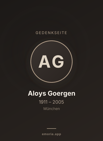 Gedenkportrait von Aloys Goergen