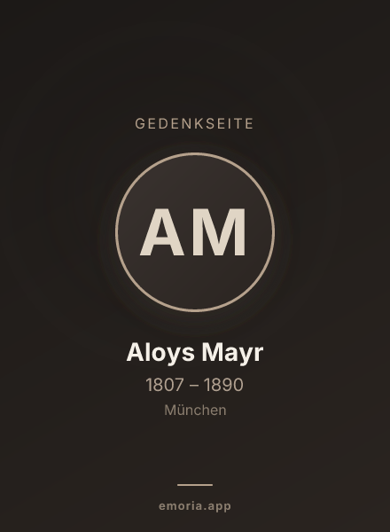 Gedenkportrait von Aloys Mayr