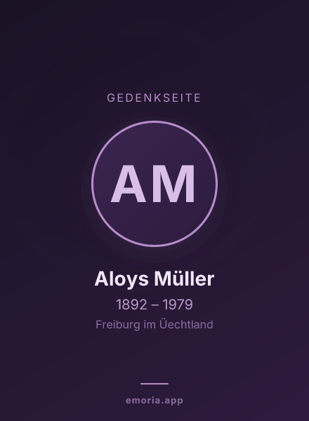 Gedenkportrait von Aloys Müller
