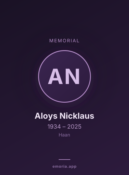 Memorial portrait of Aloys Nicklaus