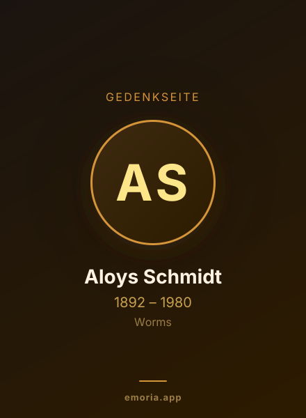 Gedenkportrait von Aloys Schmidt