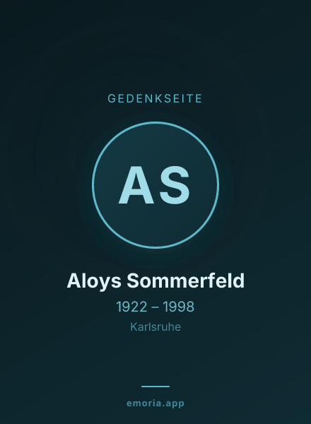 Gedenkportrait von Aloys Sommerfeld