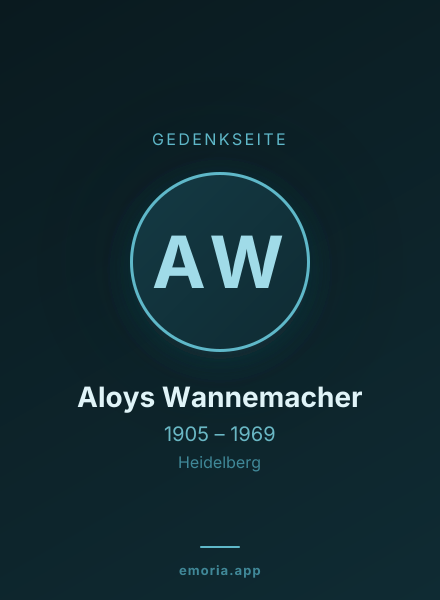 Gedenkportrait von Aloys Wannemacher