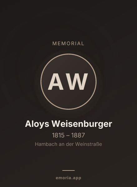 Memorial portrait of Aloys Weisenburger