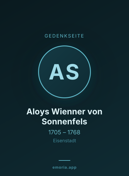 Gedenkportrait von Aloys Wienner von Sonnenfels