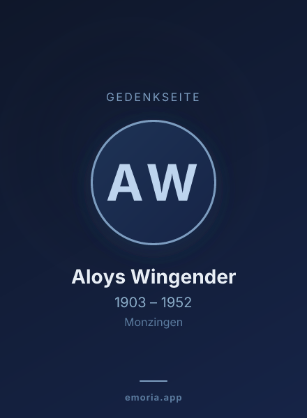 Gedenkportrait von Aloys Wingender