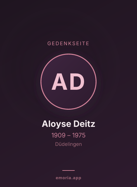 Gedenkportrait von Aloyse Deitz