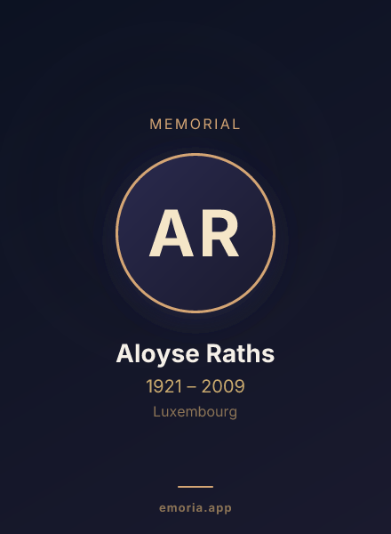 Memorial portrait of Aloyse Raths