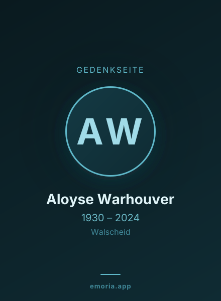 Gedenkportrait von Aloyse Warhouver