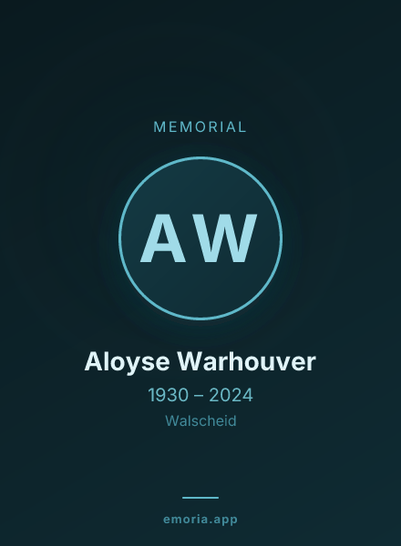 Memorial portrait of Aloyse Warhouver