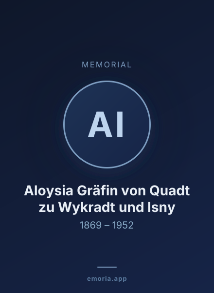Memorial portrait of Aloysia Gräfin von Quadt zu Wykradt und Isny