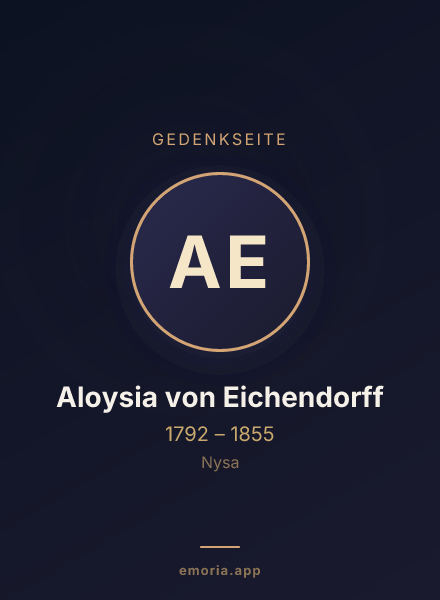 Gedenkportrait von Aloysia von Eichendorff