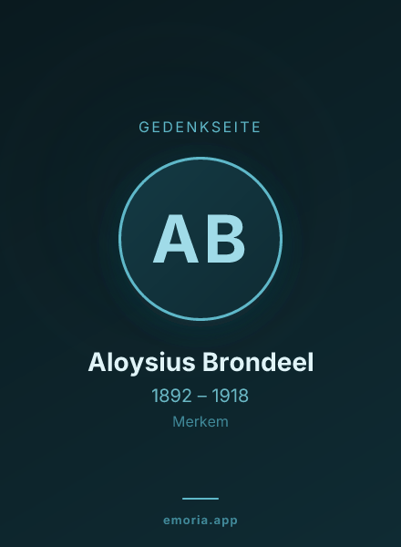 Gedenkportrait von Aloysius Brondeel