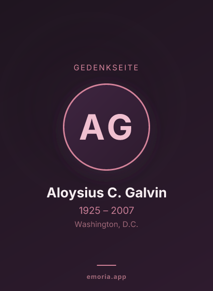 Gedenkportrait von Aloysius C. Galvin