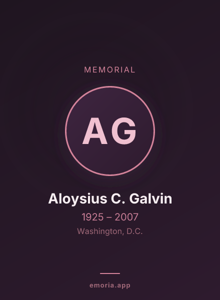 Memorial portrait of Aloysius C. Galvin