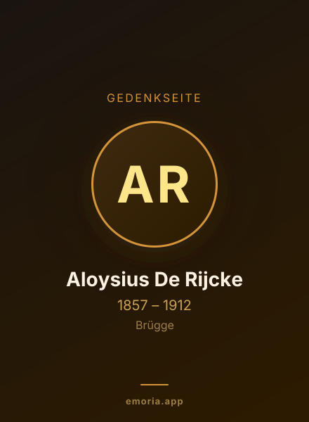 Gedenkportrait von Aloysius De Rijcke