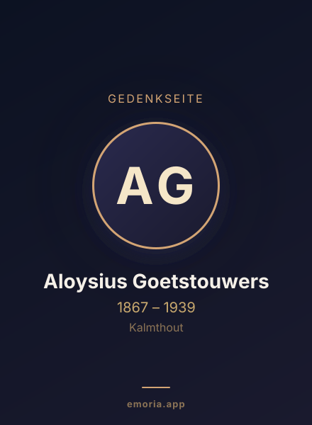 Gedenkportrait von Aloysius Goetstouwers