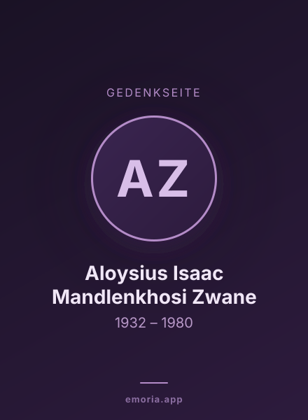 Gedenkportrait von Aloysius Isaac Mandlenkhosi Zwane