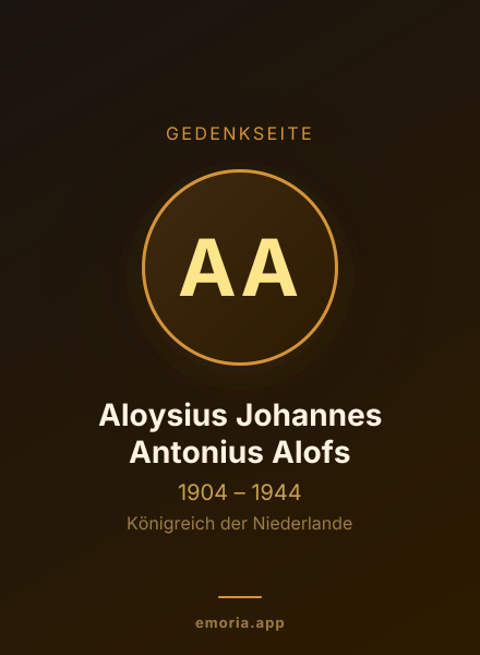 Gedenkportrait von Aloysius Johannes Antonius Alofs