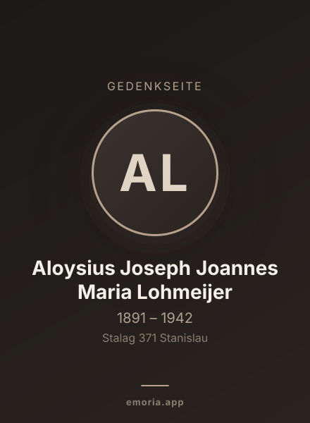 Gedenkportrait von Aloysius Joseph Joannes Maria Lohmeijer