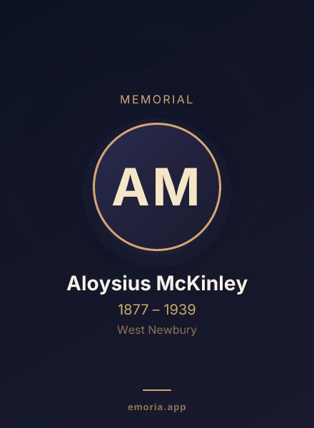 Memorial portrait of Aloysius McKinley