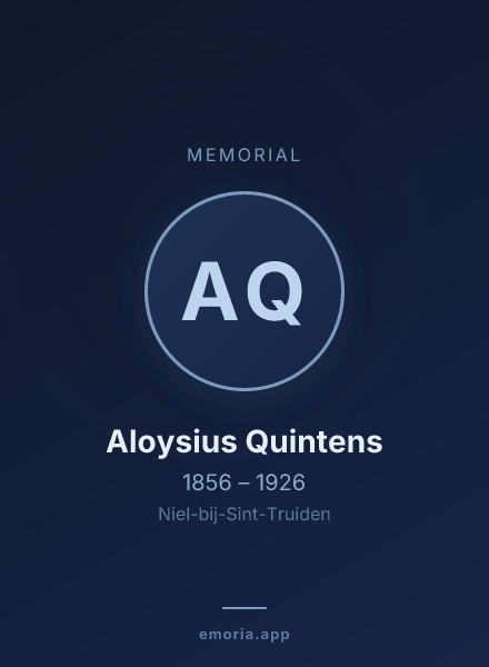 Memorial portrait of Aloysius Quintens